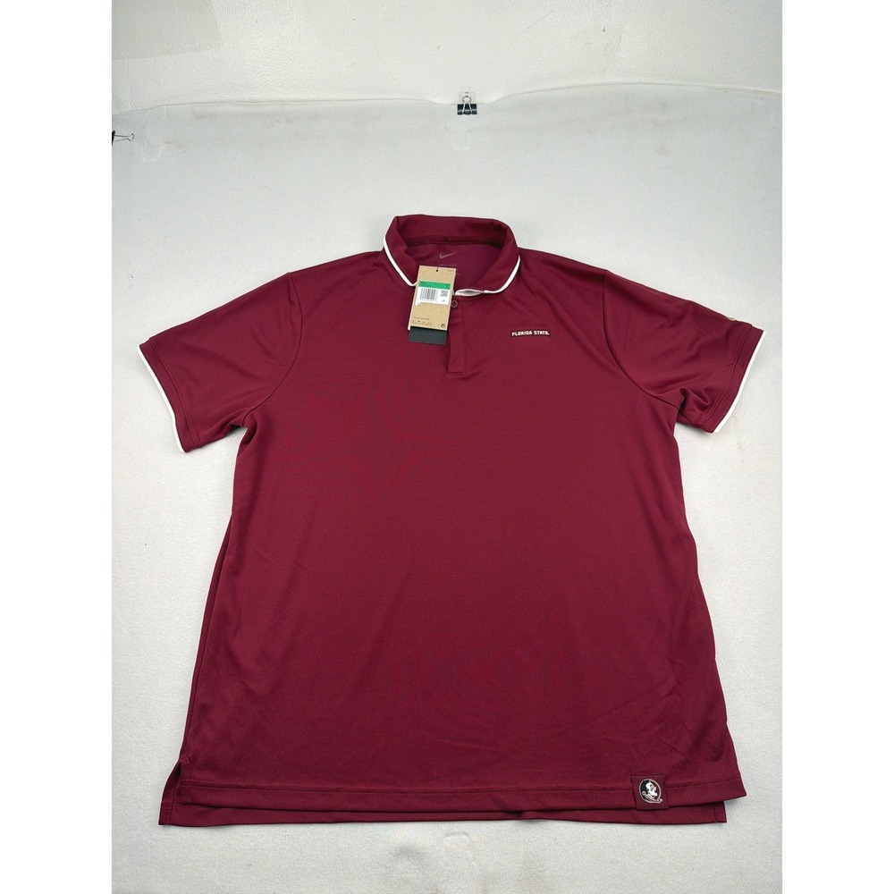Nike Dri-FIT Florida State Seminoles Polo Shirt Mens XL Burgundy DA3281-610 NEW